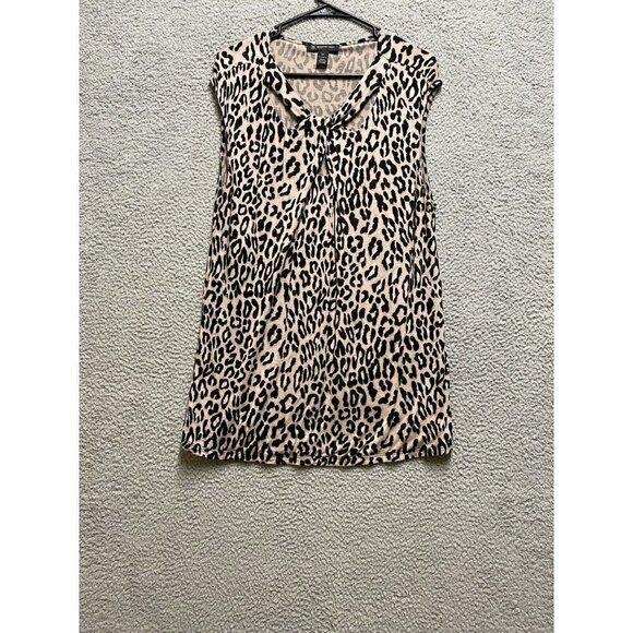 INC Womens Sleeveless Animal Print  V Neck Top Size 2X - Picture 1 of 8